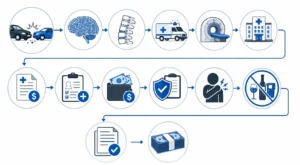 Visual overview of the different insurance and legal compensation sources available after a drunk driving accident.