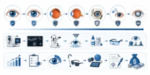 Visual guide showing how different types of eye injuries affect compensation in a personal injury claim.