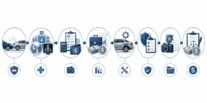 Visual guide showing the major factors that influence compensation after a rear end collision in Washington.