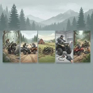 Common types of ATV accidents including rollovers, collisions, and mechanical failures