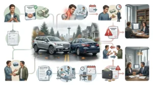 Decision guide showing when a minor car accident may require a lawyer